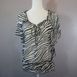 Beautiful sheer black + white zebra stripe pattern