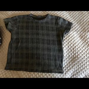 Plaid forest green brandy melville tshirt