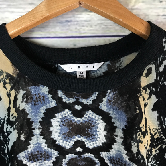 CAbi Tops - CAbi #572 Sheer Dressed Up Sweatshirt Python Top CAbi Tops - CAbi #572 Sheer Dressed Up Sweatshirt Python Top