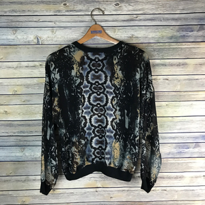 CAbi Tops - CAbi #572 Sheer Dressed Up Sweatshirt Python Top CAbi Tops - CAbi #572 Sheer Dressed Up Sweatshirt Python Top