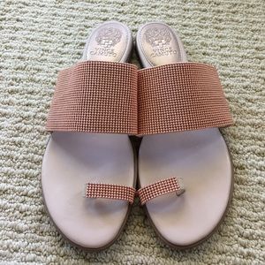 Vince Camuto Rose Gold Beaded Sandals - worn once!