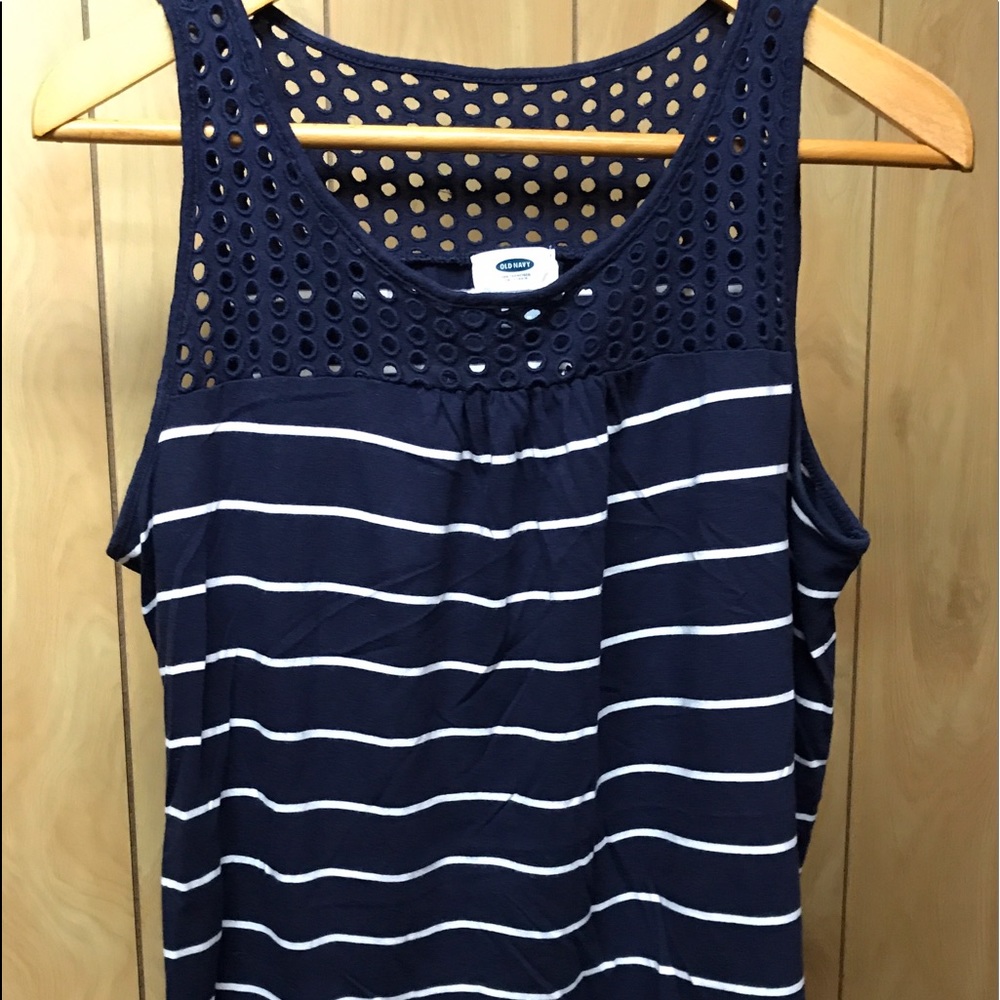 Old Navy Blue and White Tank Size L