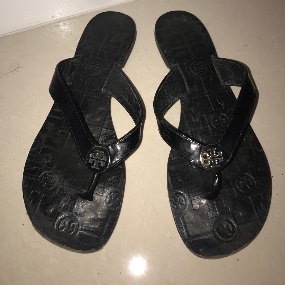 Tory Burch black Patent Leather Sandals