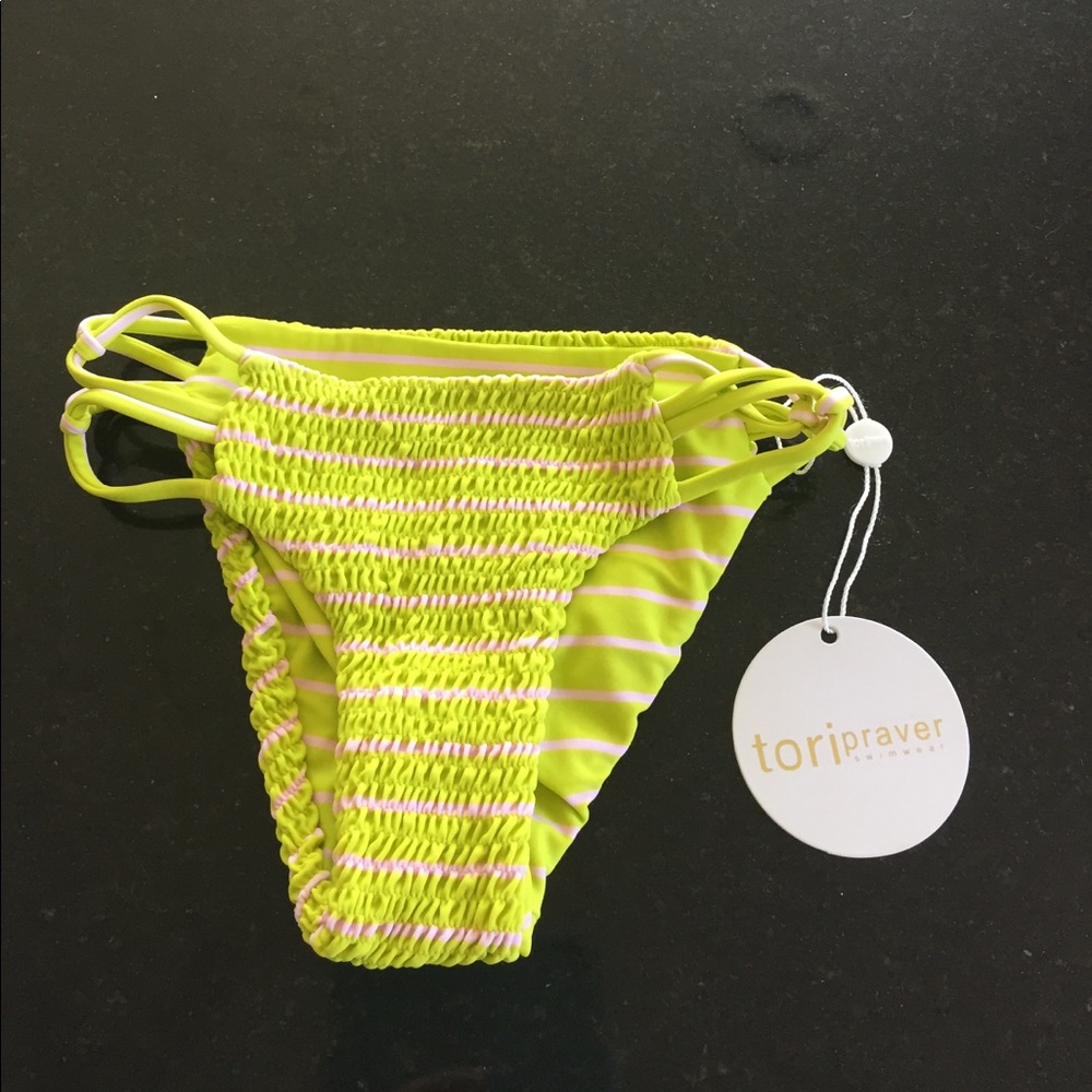Tori Praver Nanda Mambai Lime bikini bottoms