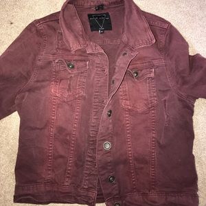 MAROON DENIM JACKET