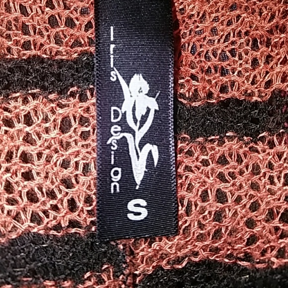 Iris Design burnt orange and black sweater top, small - Picture 4 of 4