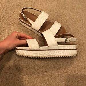 Zara White Flatform Sandals