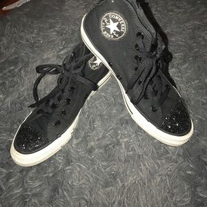Custom all black and sparkle converse