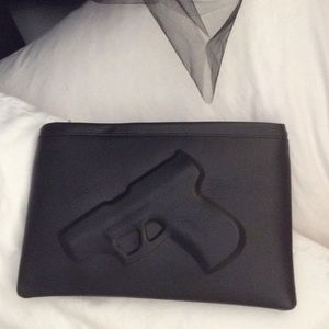 Edgy Gun Pistol Outline Clutch & Crossbody Purse