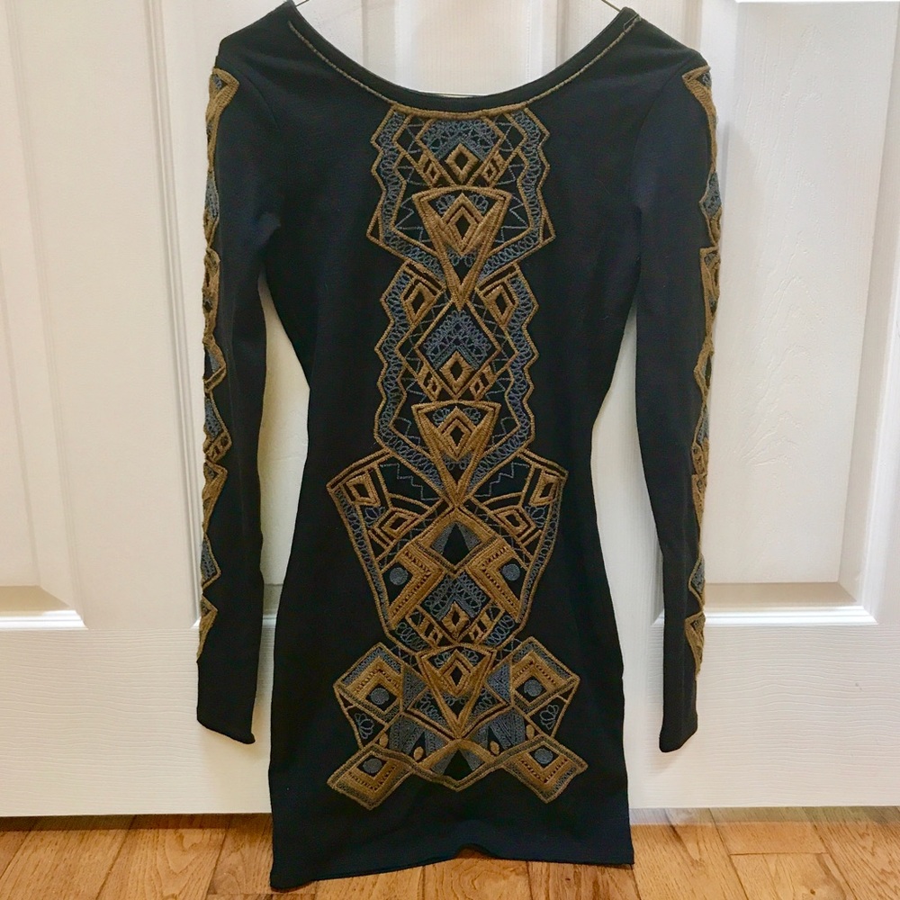 FREE PEOPLE long sleeve bodycon dress