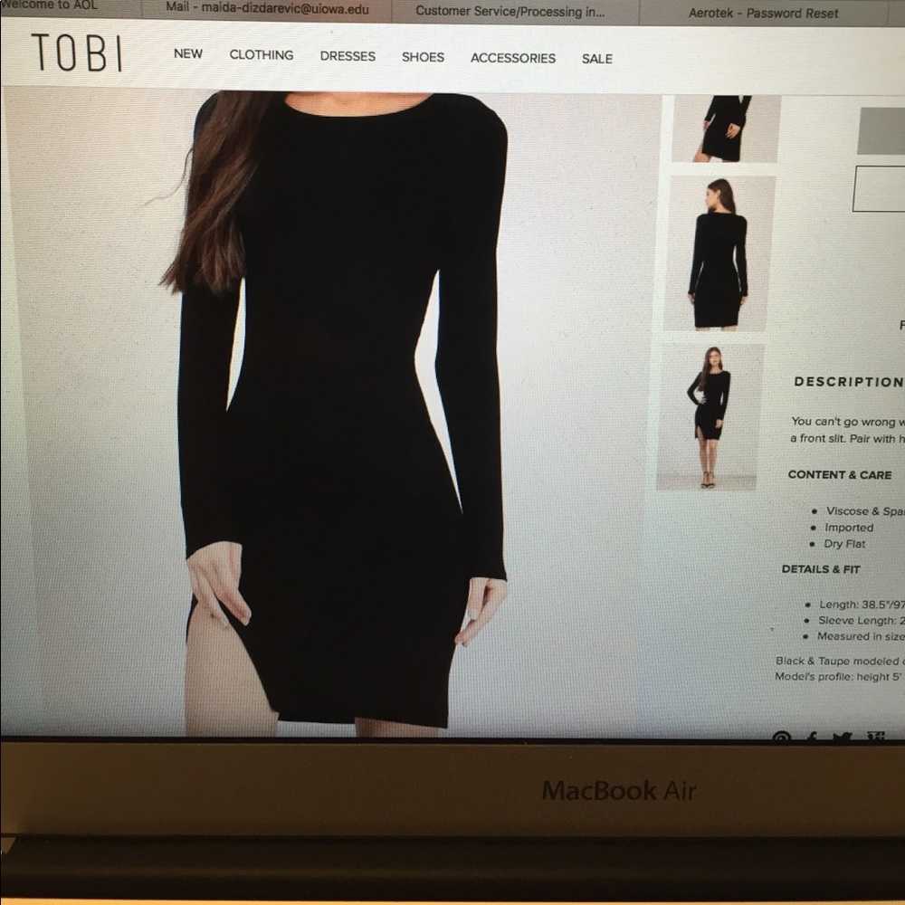 Tobi black midi dress