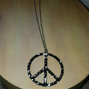 Paint Splatter Peace Sign Necklace