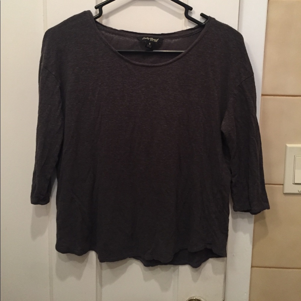 Grey cropped sleeve shirt