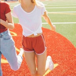 Brandy Melville red and white lisette shorts