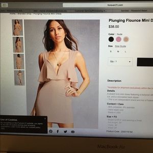 Plunging flounce mini dress