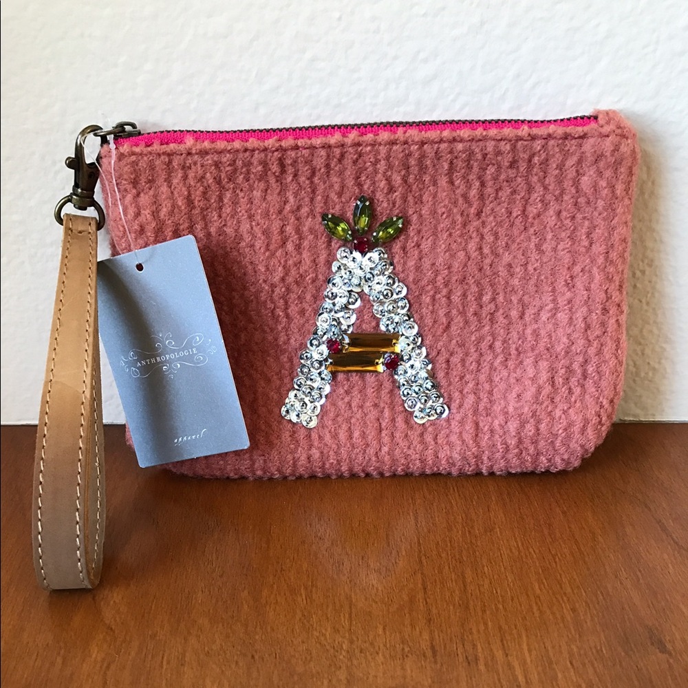 Anthropologie A Double Sided Wristlet Clutch Bag