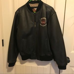 Harley Davidson leather jacket.