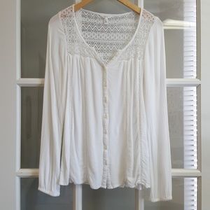 Aeropostale Gauze and Lace Top