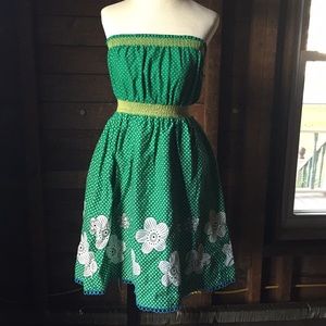 Green Floral Polka Dot Dress