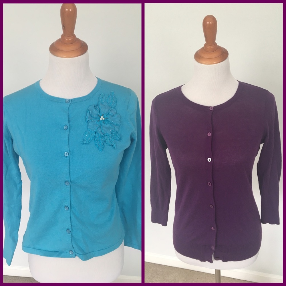 Set of two cardigans turquoise