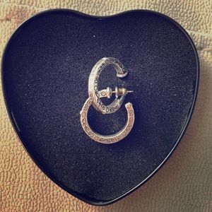 Brighton Etched Silver Hoop Earrings