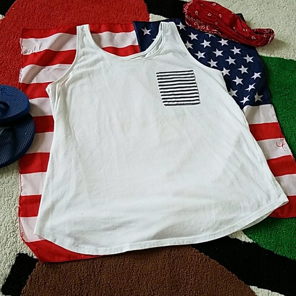 Cute pocket striped top