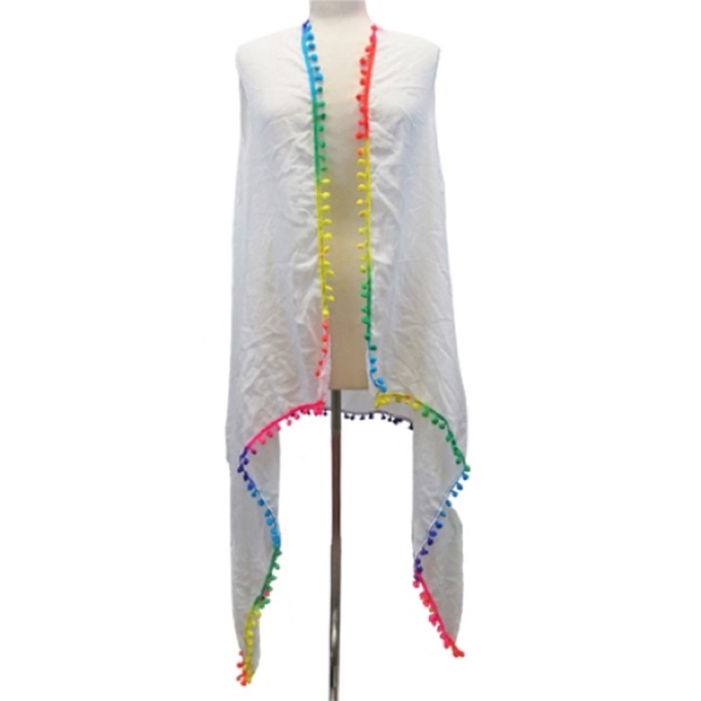 Pom Pom Vest White