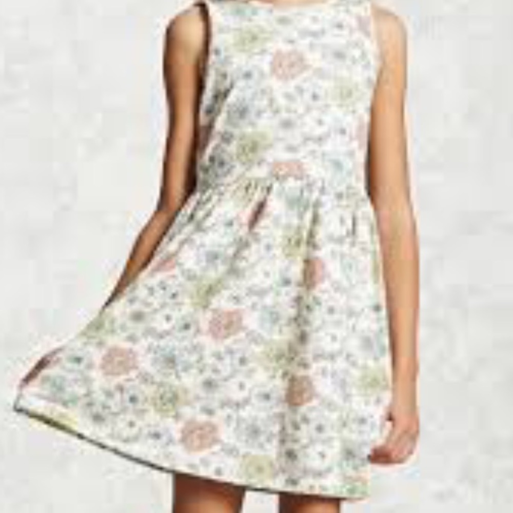 NWT Forever 21 Kids Cream/Pink Floral Tank Dress