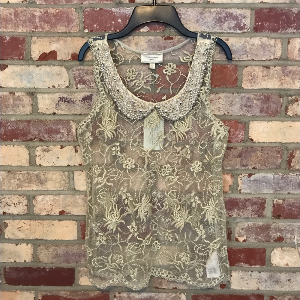 Anthropologie Moulinette Soeurs Pearls/Lace Blouse