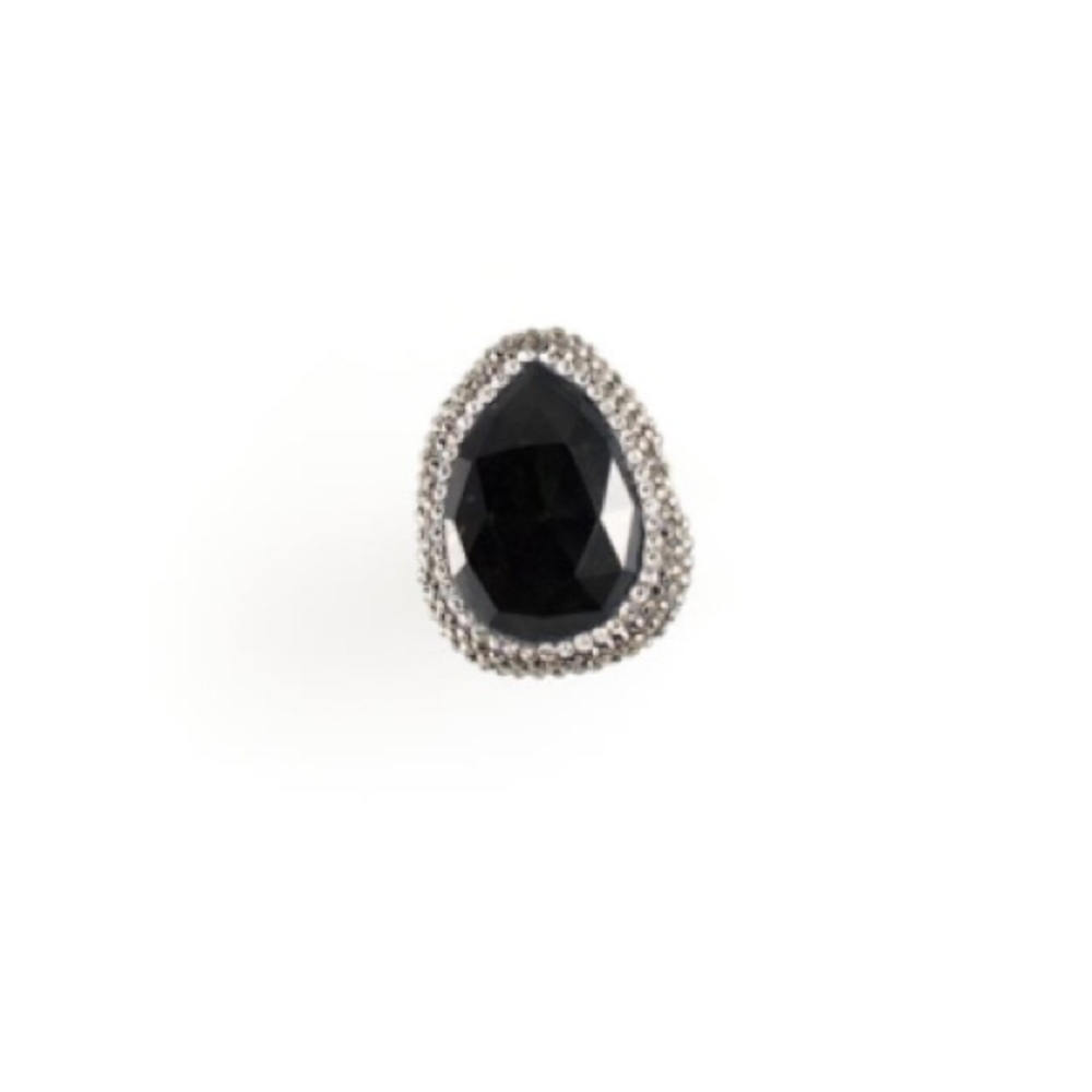 Black Teardrop Ring