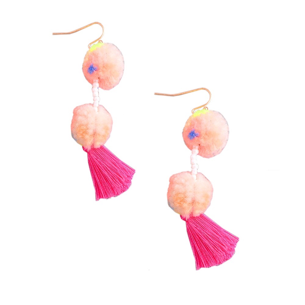 Pom Pom Dangle Earrings