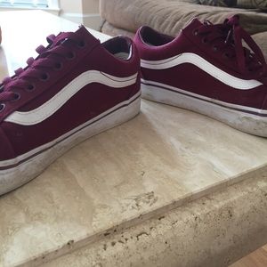 MAROON VANS size 10