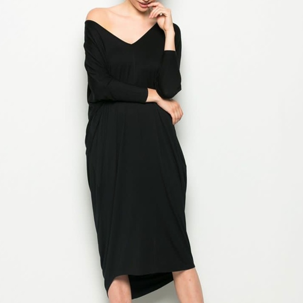 Black V-Neck Dress