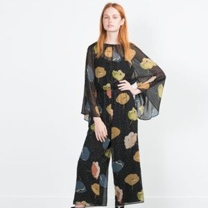 Zara Cropped Floral Jumpsuit