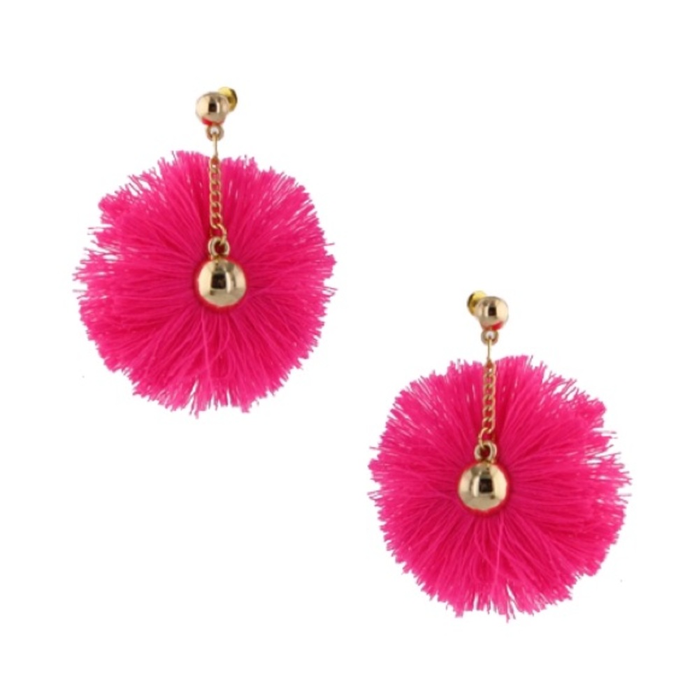 Pink Fringe Studs