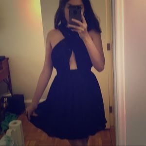 Alice and Olivia black cutout dress