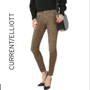 .
Current Elliott The ankle skinny cord leopard