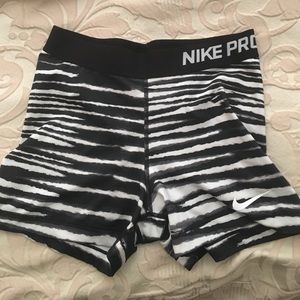 Women's Zebra Print Nike Pro Spandex - Size M