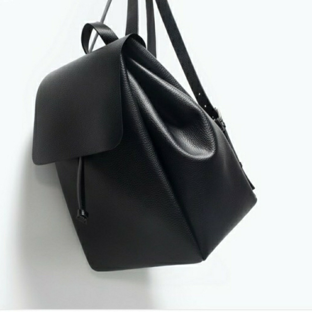 Black Zara Drawstring Backpack