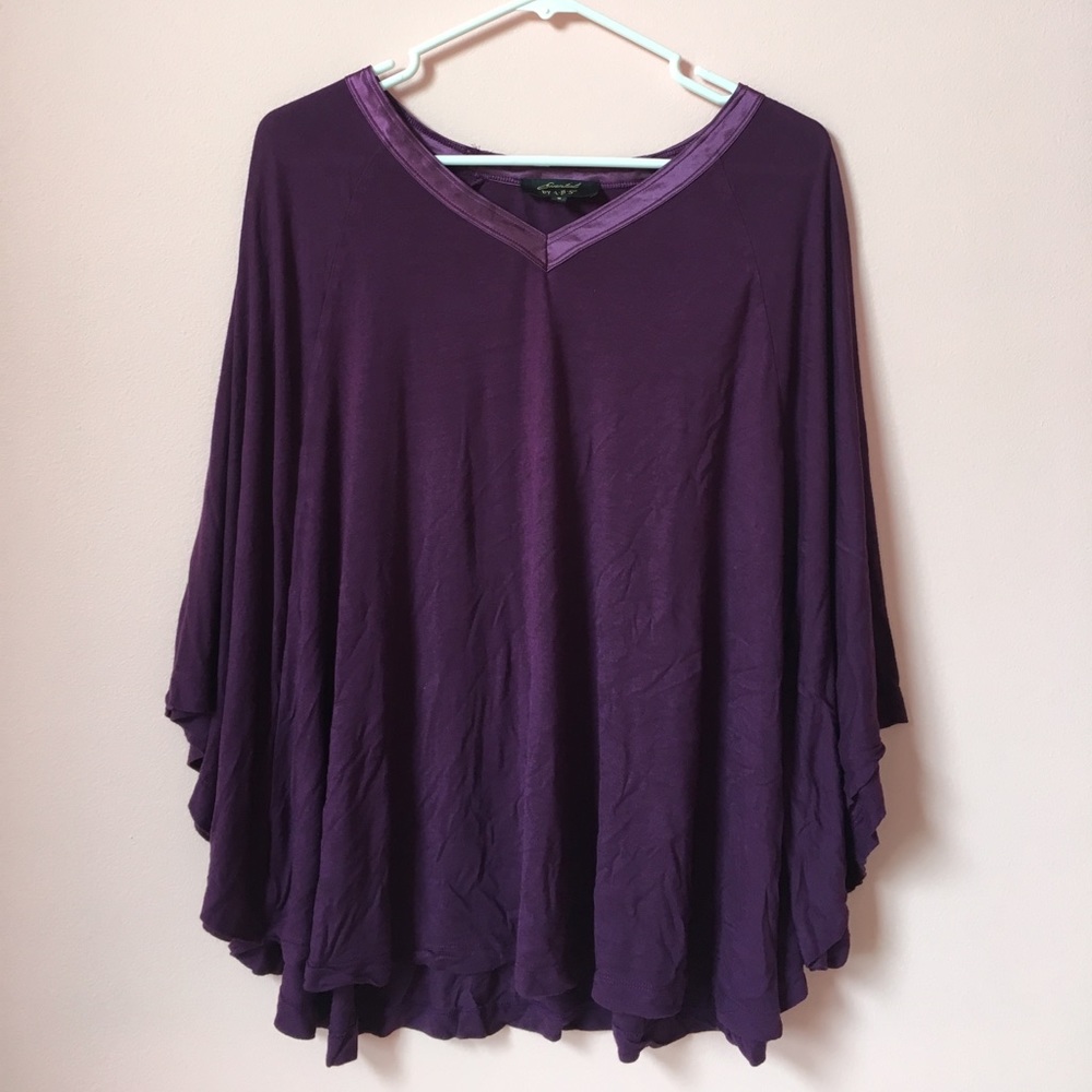 Dark Purple Batwing Top
