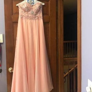 Beaded light pink strapless prom/homecoming dress