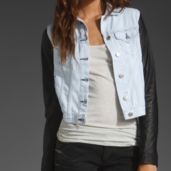 rag & bone Jackets & Blazers - Rag & Bone / The Jean Jacket with Leather Sleeves