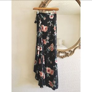 B.O.G Collective floral maxi skirt in black