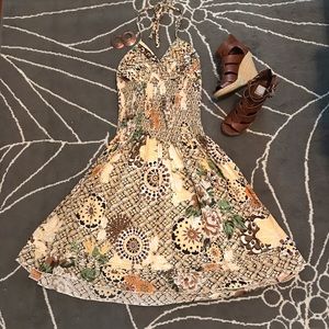 Boho Print Halter Dress