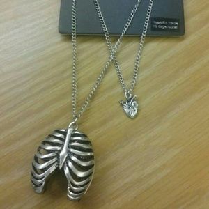 Ribcage and Heart Nacklace