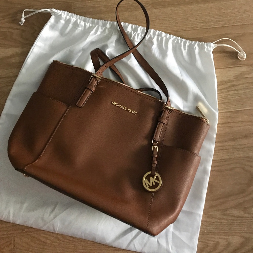 Authentic Brown Michael Kors purse with dust bag