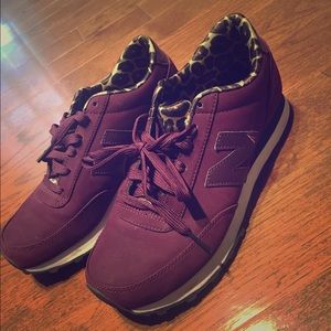 Purple and cheetah print New Balance sneakers