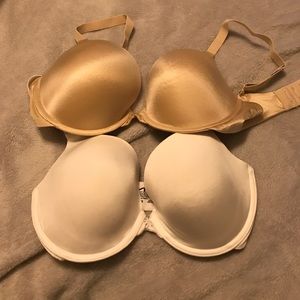 White and nude Maidenform bras