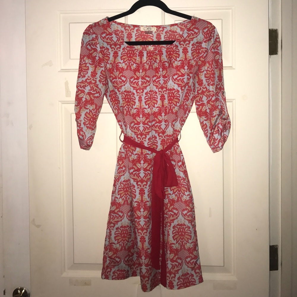 Light Blue and Red Dress