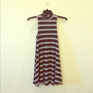 Black gray white mini dress